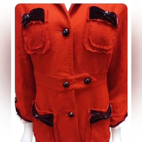 💥HOST PICK💥 Marc Jacobs Red Wool Cashmere Peacoat Size Large - Picture 8 of 16